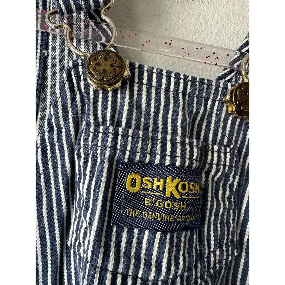 Vintage OshKosh B’Gosh Vestbak Hickory Stripe Overalls 18M Made USA Railroad